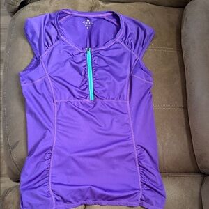 Athleta Women's Purple Tank Top with Blue Accent